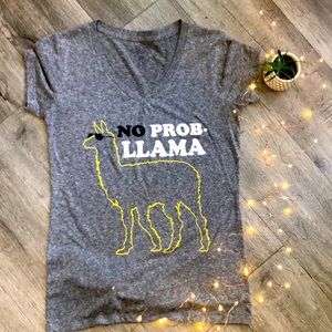 Llama soft v -neck  t-shirt might be a size M